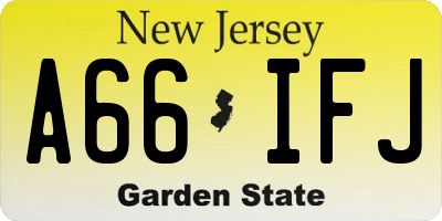 NJ license plate A66IFJ