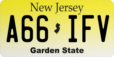 NJ license plate A66IFV