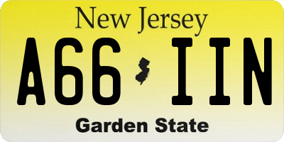 NJ license plate A66IIN