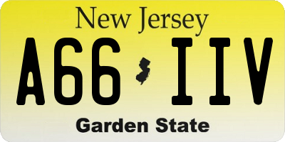 NJ license plate A66IIV