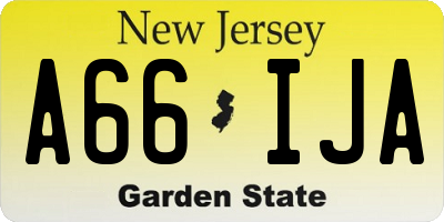 NJ license plate A66IJA