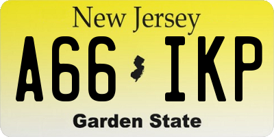NJ license plate A66IKP