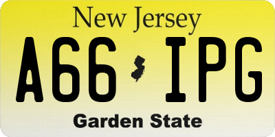 NJ license plate A66IPG