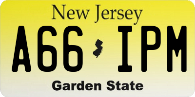 NJ license plate A66IPM