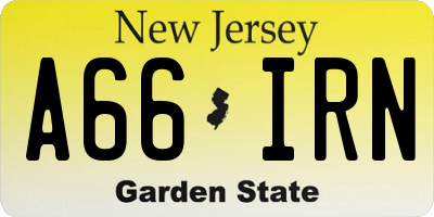NJ license plate A66IRN