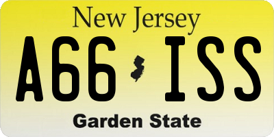 NJ license plate A66ISS