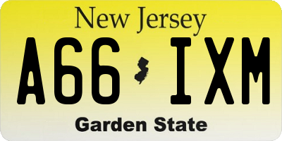 NJ license plate A66IXM