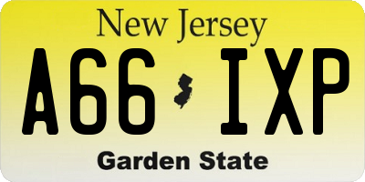 NJ license plate A66IXP