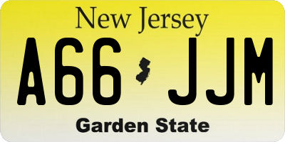 NJ license plate A66JJM