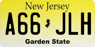 NJ license plate A66JLH