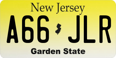 NJ license plate A66JLR