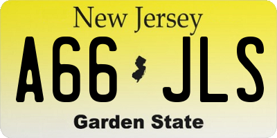 NJ license plate A66JLS