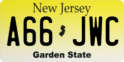 NJ license plate A66JWC