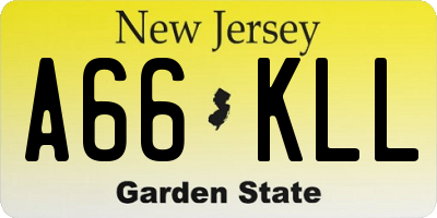 NJ license plate A66KLL