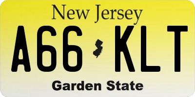 NJ license plate A66KLT