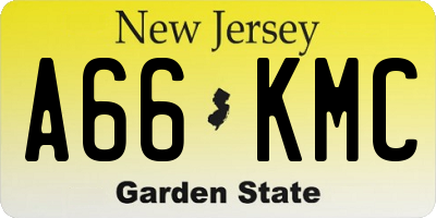 NJ license plate A66KMC