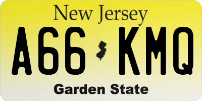 NJ license plate A66KMQ