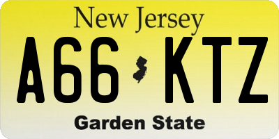 NJ license plate A66KTZ