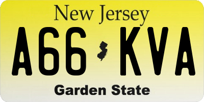 NJ license plate A66KVA
