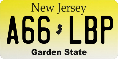 NJ license plate A66LBP