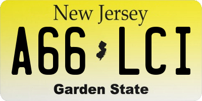 NJ license plate A66LCI