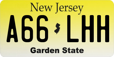 NJ license plate A66LHH