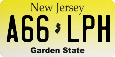 NJ license plate A66LPH