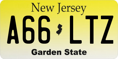 NJ license plate A66LTZ