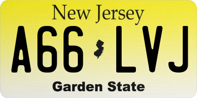 NJ license plate A66LVJ