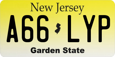 NJ license plate A66LYP
