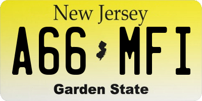NJ license plate A66MFI