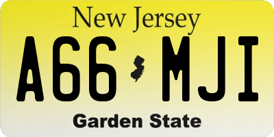NJ license plate A66MJI