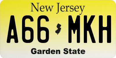 NJ license plate A66MKH