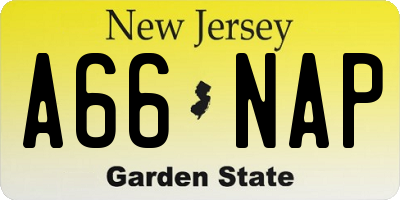 NJ license plate A66NAP