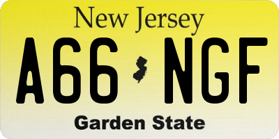 NJ license plate A66NGF