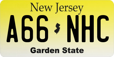 NJ license plate A66NHC