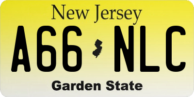 NJ license plate A66NLC