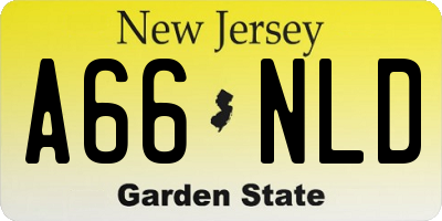 NJ license plate A66NLD