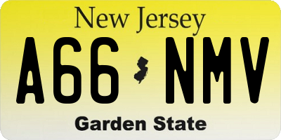 NJ license plate A66NMV