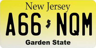 NJ license plate A66NQM