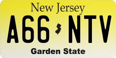 NJ license plate A66NTV
