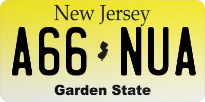 NJ license plate A66NUA