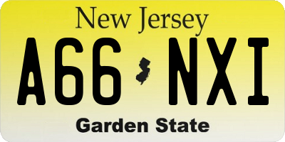 NJ license plate A66NXI