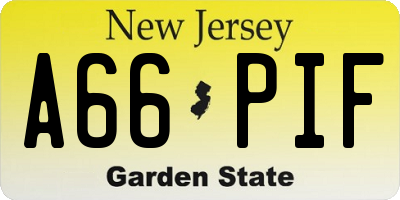 NJ license plate A66PIF