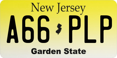 NJ license plate A66PLP
