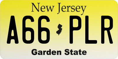 NJ license plate A66PLR