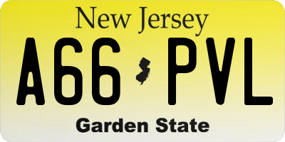 NJ license plate A66PVL