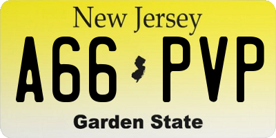NJ license plate A66PVP