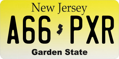 NJ license plate A66PXR