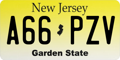 NJ license plate A66PZV
